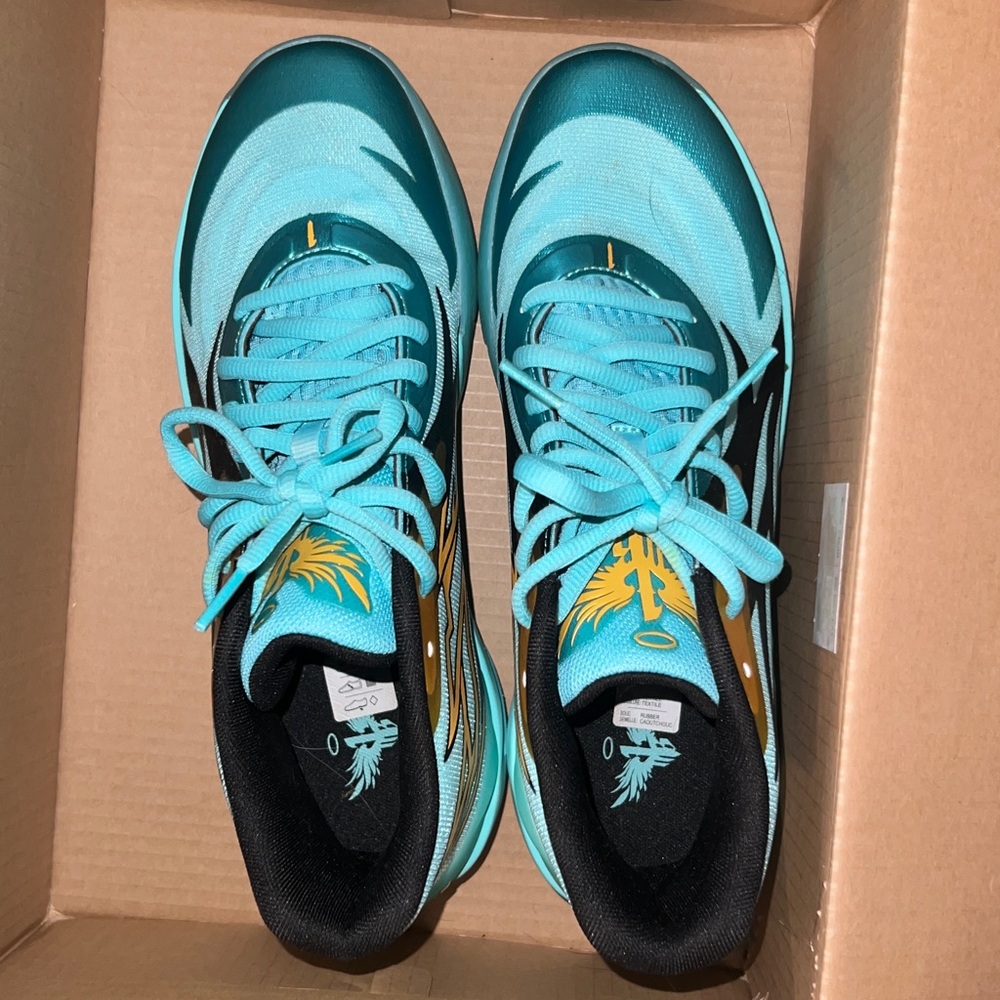 Men's Puma MB.02 Honeycomb Melo Basketball Shoes 10 Elektro Aqua 377590 01 - Picture 7 of 14